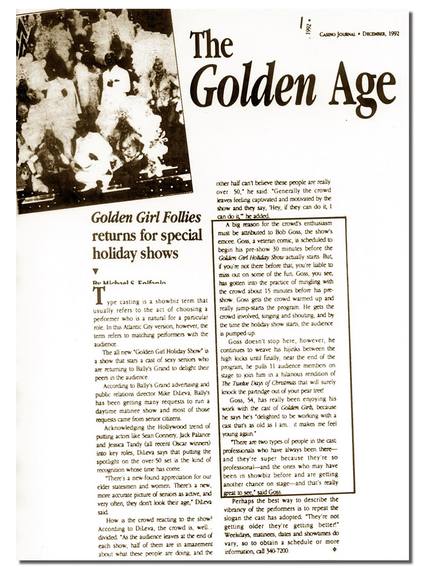 Reviews: The Golden Age - Golden Girl Follies returns for special holiday shows
